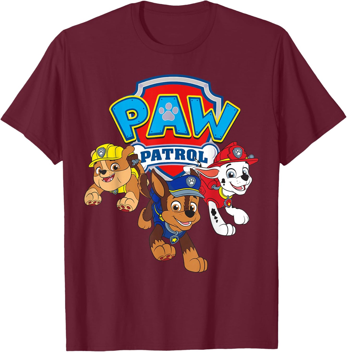 Paw Patrol Pup Trio T-Shirt - T-Shirt | Maroon