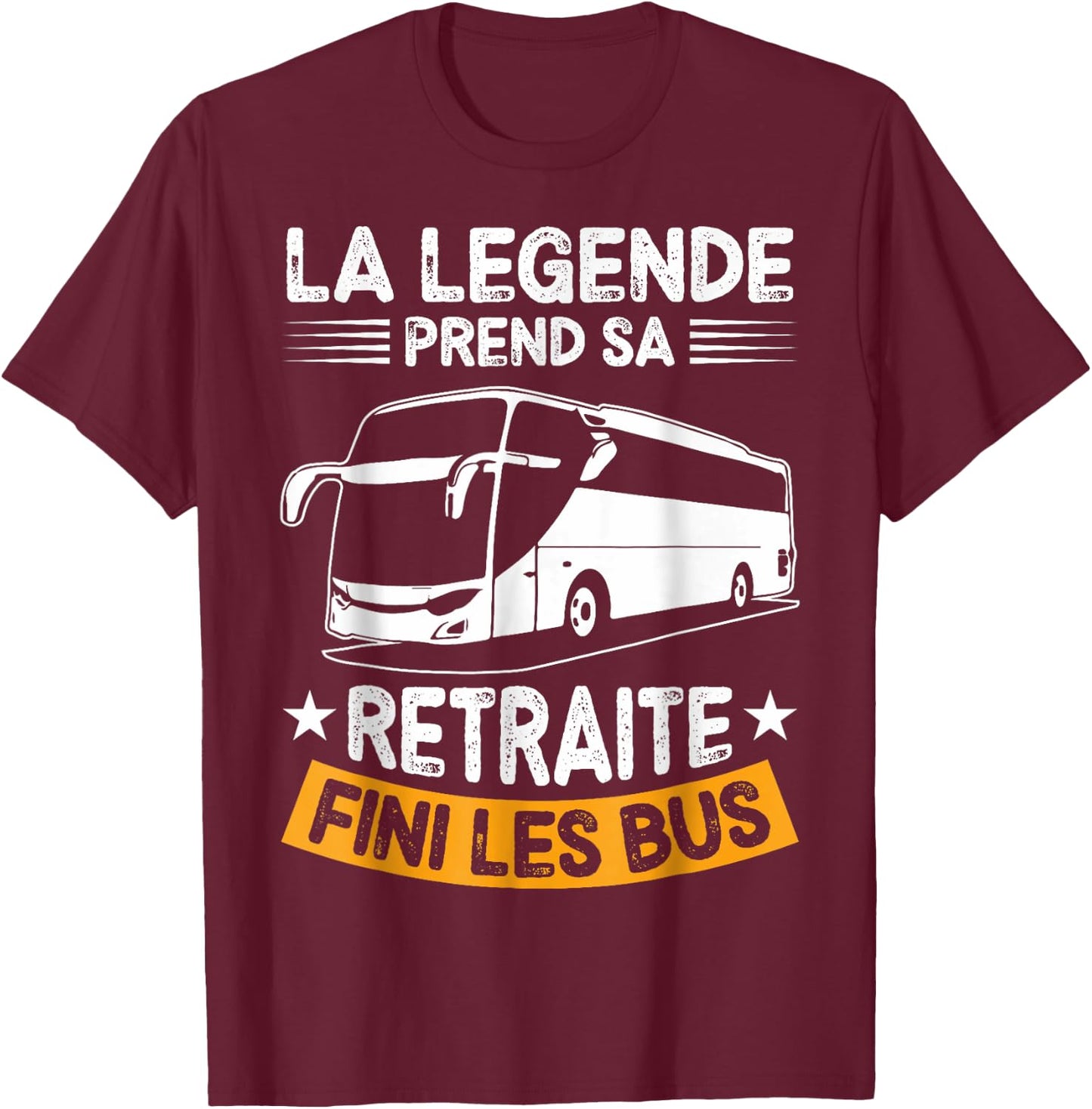 Retired 2024 Legend Retires Gone Buses , Black, S T-Shirt - T-Shirt | Maroon
