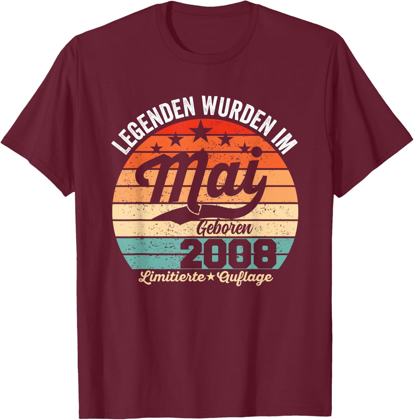 18. Geburtstag Geschenk Mann Legenden Sind Im Mai 2008 T-Shirt - T-Shirt | Maroon