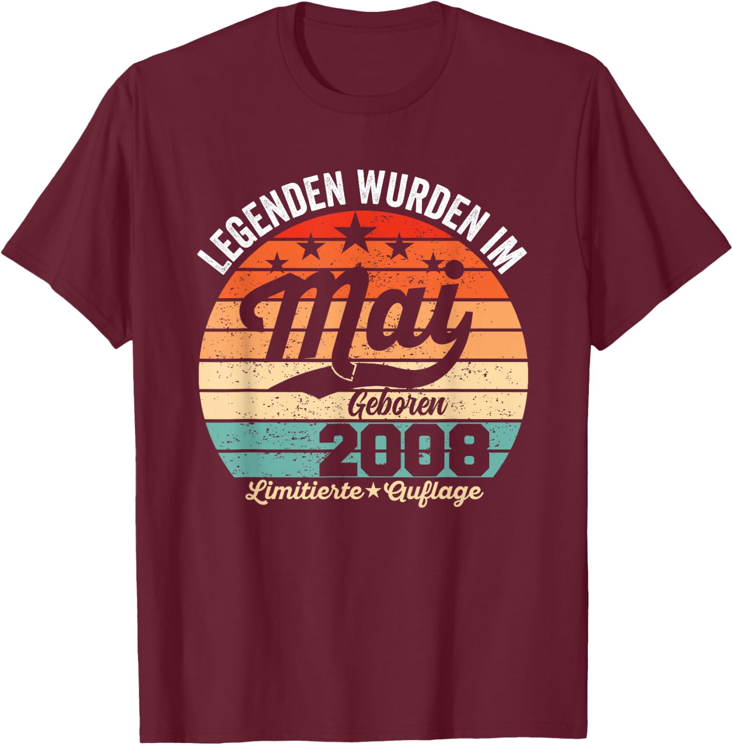 18. Geburtstag Geschenk Mann Legenden Sind Im Mai 2008 T-Shirt - T-Shirt | Maroon