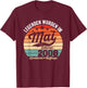 18. Geburtstag Geschenk Mann Legenden Sind Im Mai 2008 T-Shirt - T-Shirt | Maroon