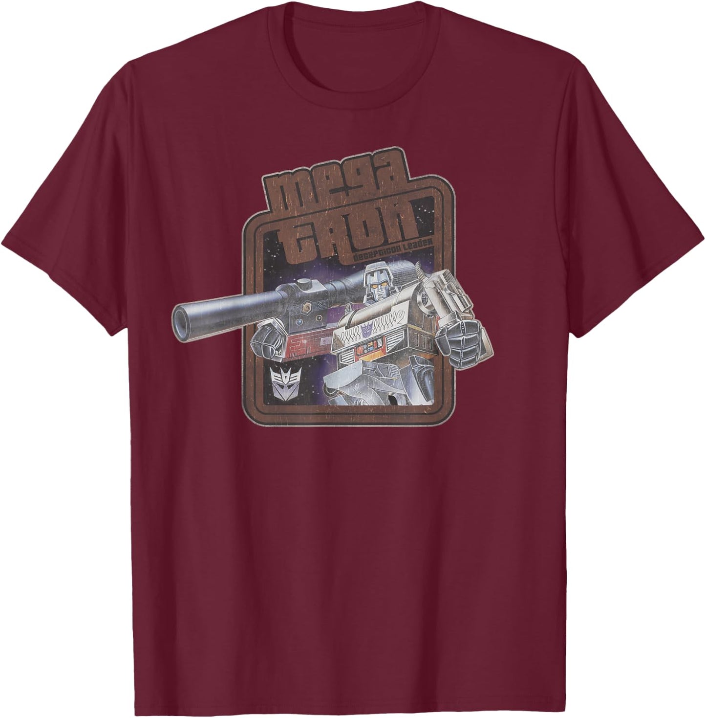 Transformers Megatron Decepticon Leader Retro Logo T-Shirt - T-Shirt | Maroon