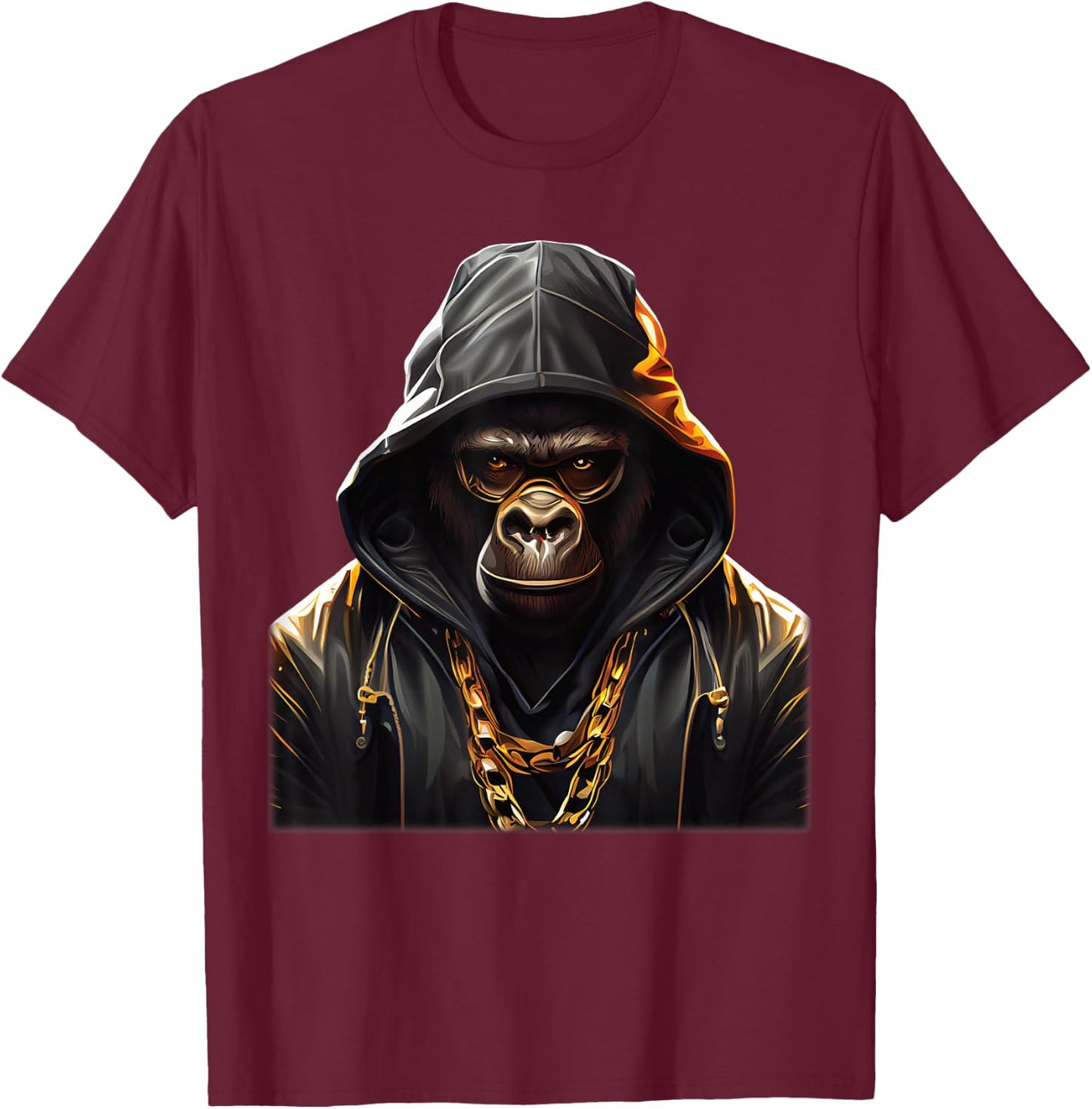 Gangster Hip Hop Gorilla , black T-Shirt - T-Shirt | Maroon