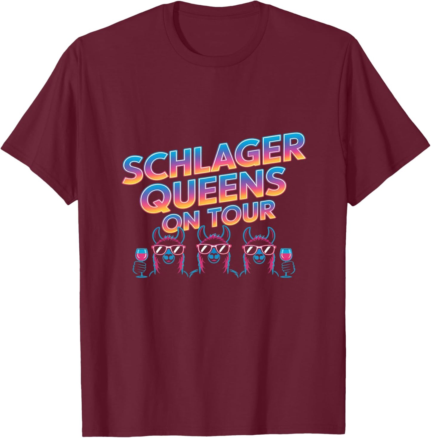 Schlager Queens On Tour Party Mädels JGA Crew Premium T-Shirt - T-Shirt | Maroon