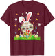 Cute Bunny Sloth & Easter Egg Basket Happy Easter Day Kids T-Shirt - T-Shirt | Maroon