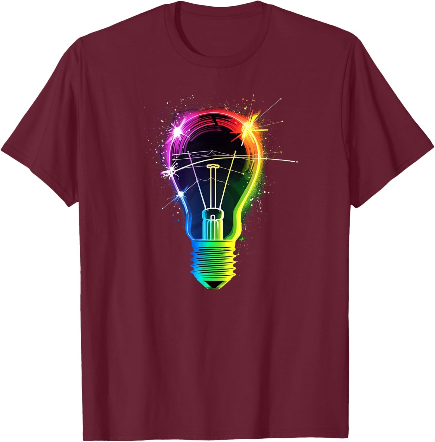 Cool Light Bulb for Adults and Kids T-Shirt - T-Shirt | Maroon
