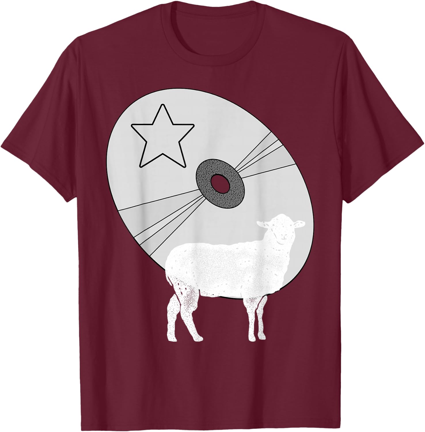 Funny cd Vintage Lamb T-Shirt - T-Shirt | Maroon