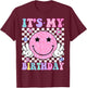 Groovy It's My Birthday Girls Women Teens Kids Flower T-Shirt - T-Shirt | Maroon