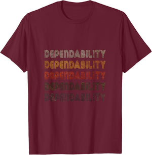 Love Heart Dependability Grunge Vintage Style Dependability T-Shirt - T-Shirt | Maroon