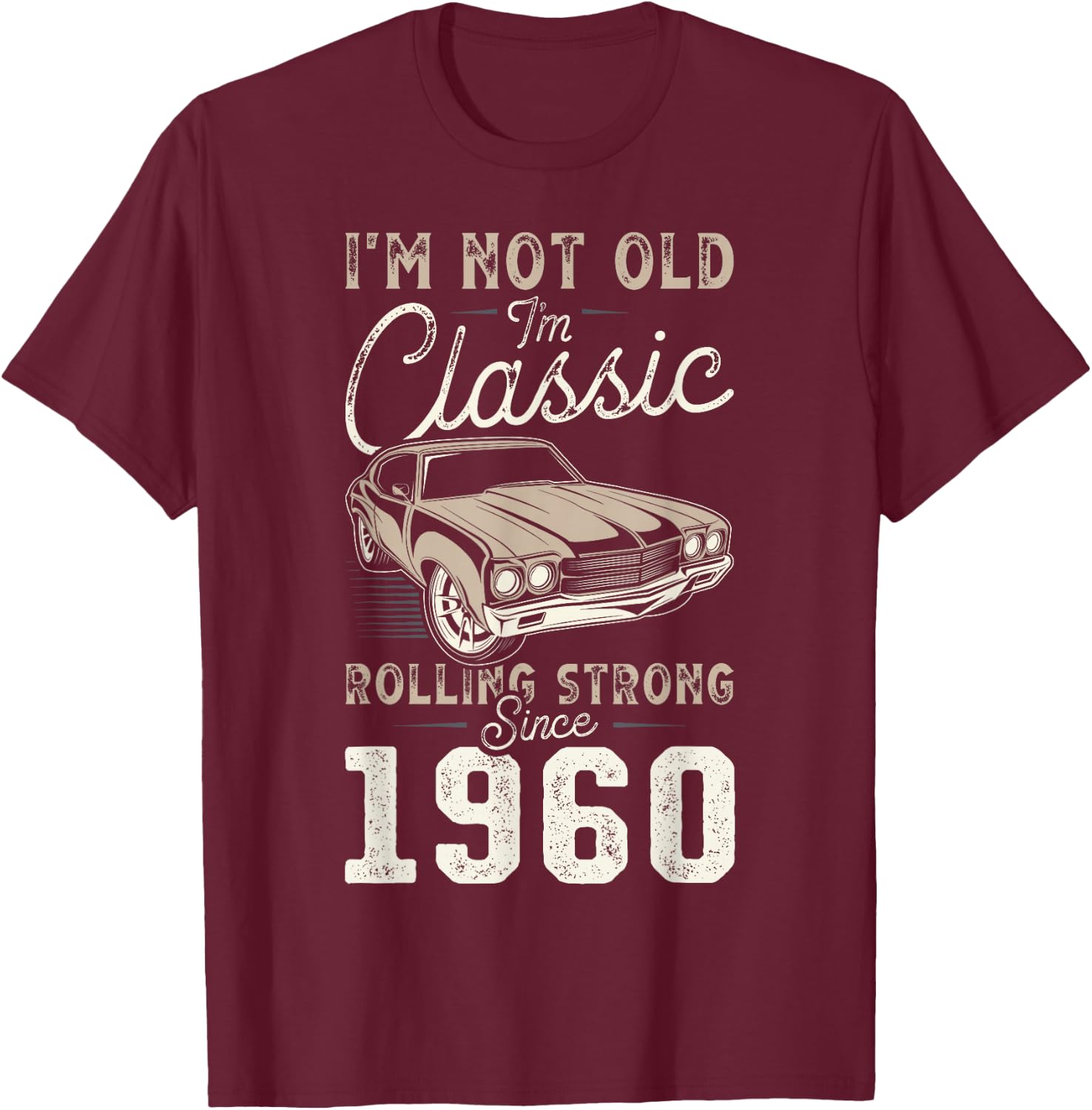 Oldtimer Jahrgang 1960 66. Geburtstag T-Shirt - T-Shirt | Maroon