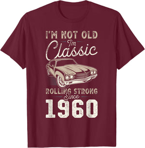 Oldtimer Jahrgang 1960 66. Geburtstag T-Shirt - T-Shirt | Maroon