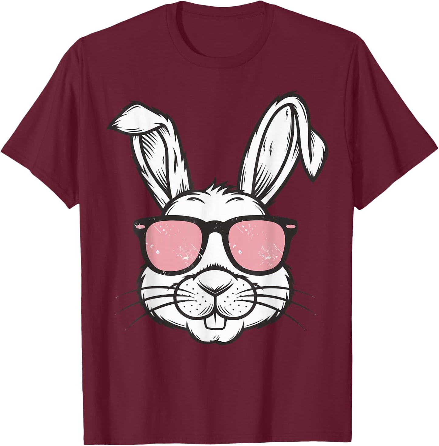 Bunny With Sunglasses T-Shirt - T-Shirt | Maroon