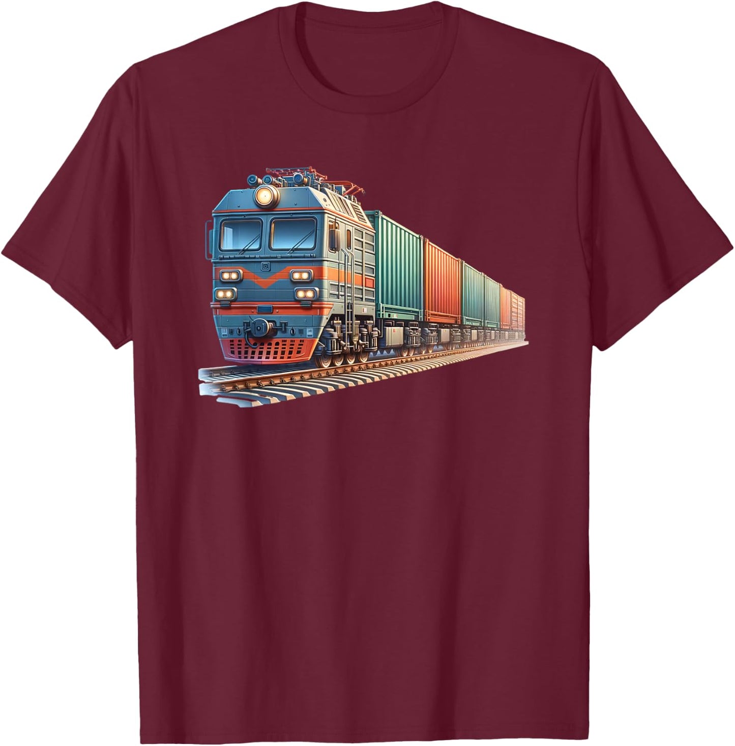 Kids Cargo Train , Black, S T-Shirt - T-Shirt | Maroon