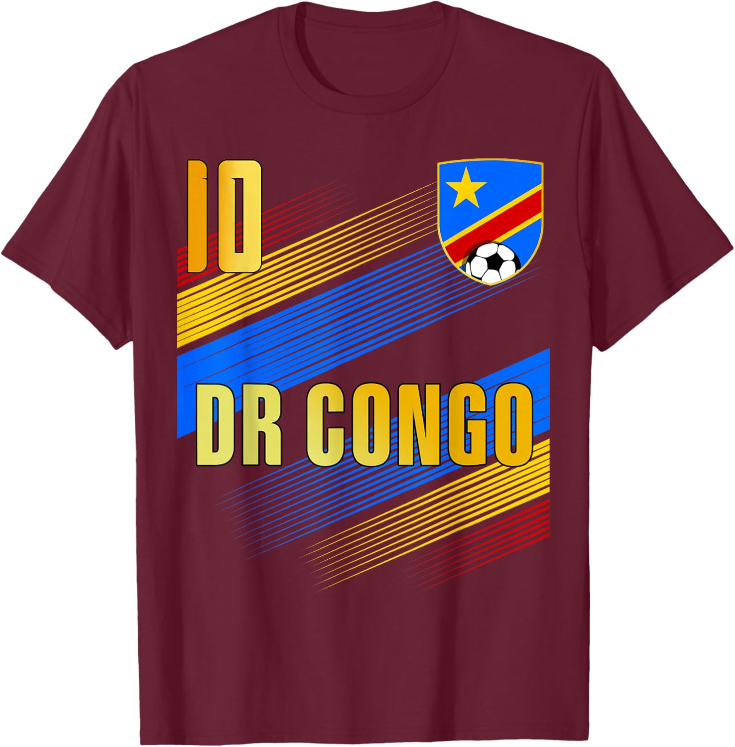 DR Congo Flag Congolese Pride Lovers T-Shirt - T-Shirt | Maroon