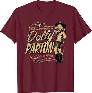 Dolly Parton Country-Musik-Star T-Shirt - T-Shirt | Maroon