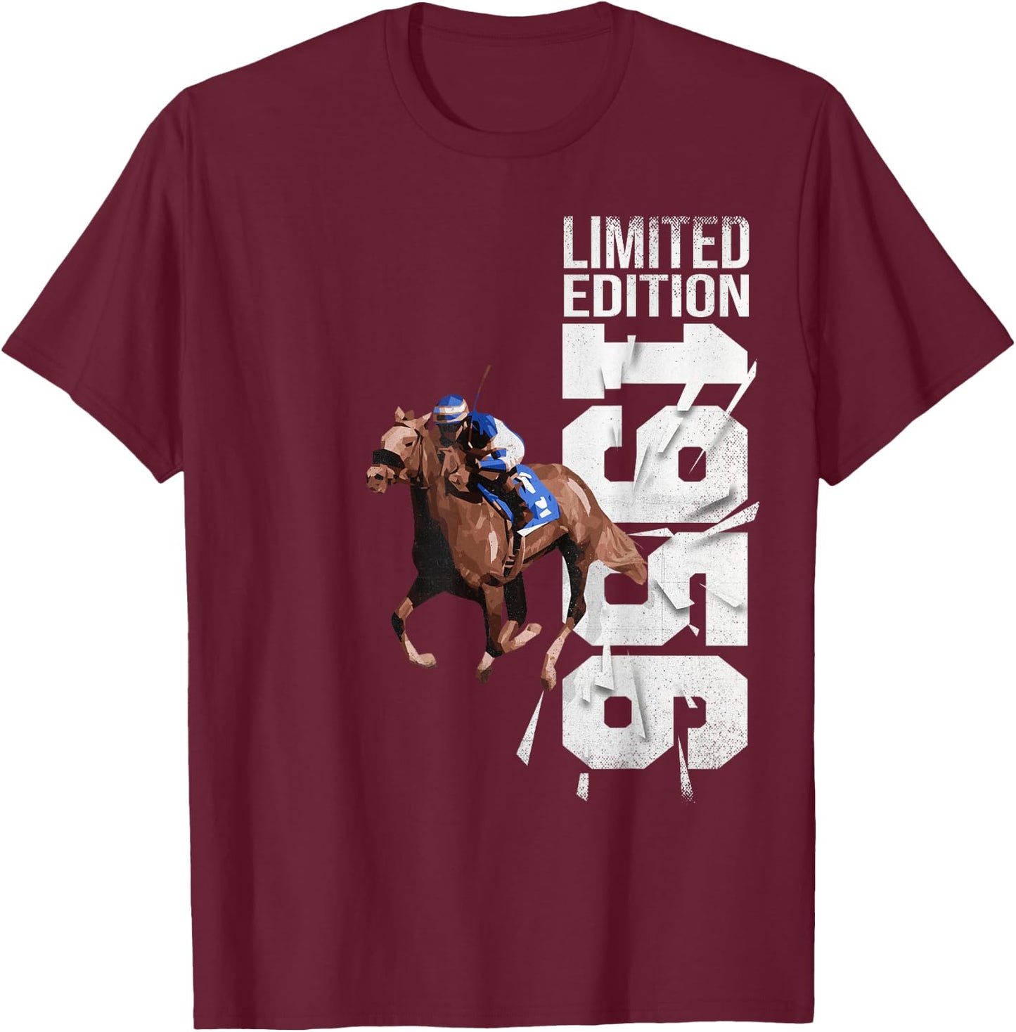Jockey-Cheval-Course Vintage 1956 Anniversaire Cheval T-Shirt - T-Shirt | Maroon