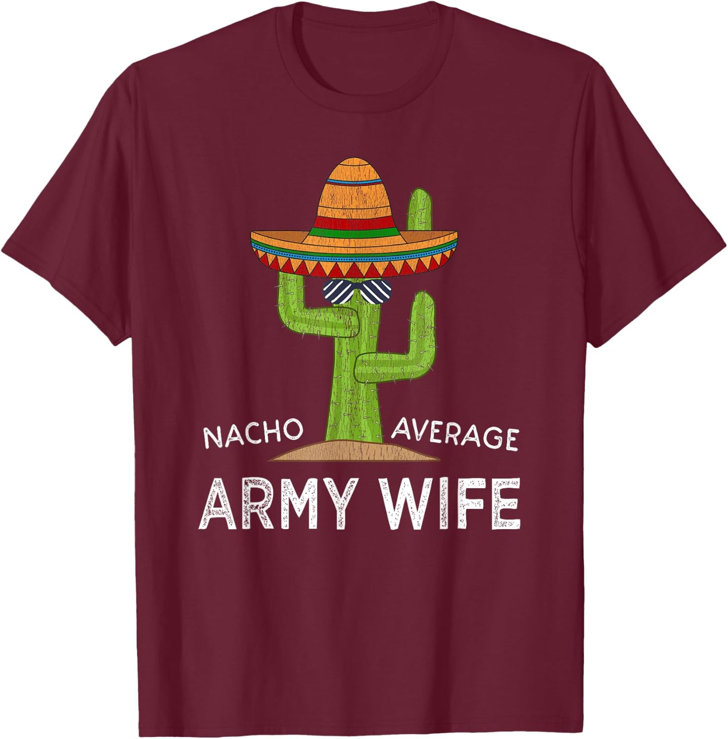 Funny Military Spouse Proud Army Wife T-Shirt - T-Shirt | Maroon