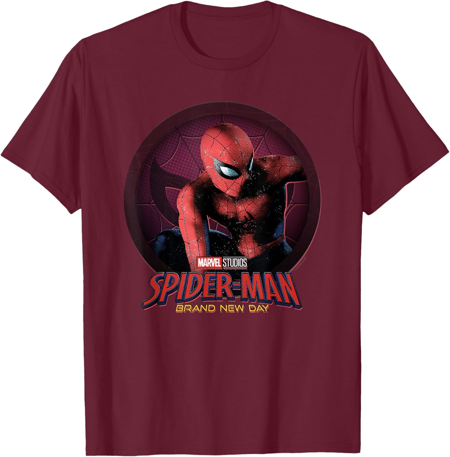 Marvel Spider-Man Day Spidey Circle Badge T-Shirt - T-Shirt | Maroon