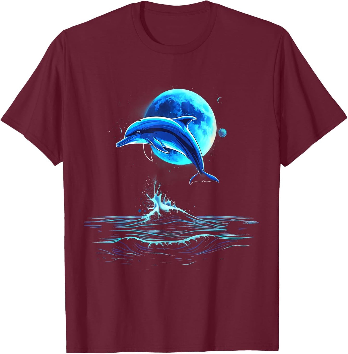 Delfin Ozean Meer Delfin Meer Ozean Tierliebhaber Kunstwerk T-Shirt - T-Shirt | Maroon