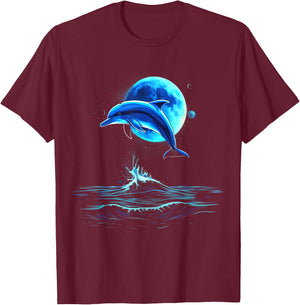 Delfin Ozean Meer Delfin Meer Ozean Tierliebhaber Kunstwerk T-Shirt - T-Shirt | Maroon