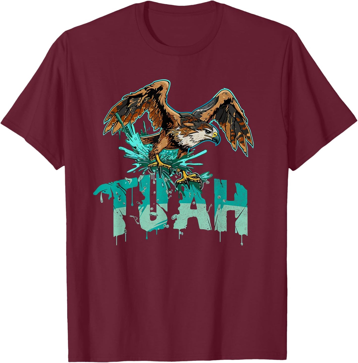 Funny Hawk Tuah Guy Spit Joke Wet That Thang Splash Down T-Shirt - T-Shirt | Maroon