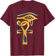 Ancient Egypt God Horus Eye Ankh Symbol Egyptian Mythology T-Shirt - T-Shirt | Maroon