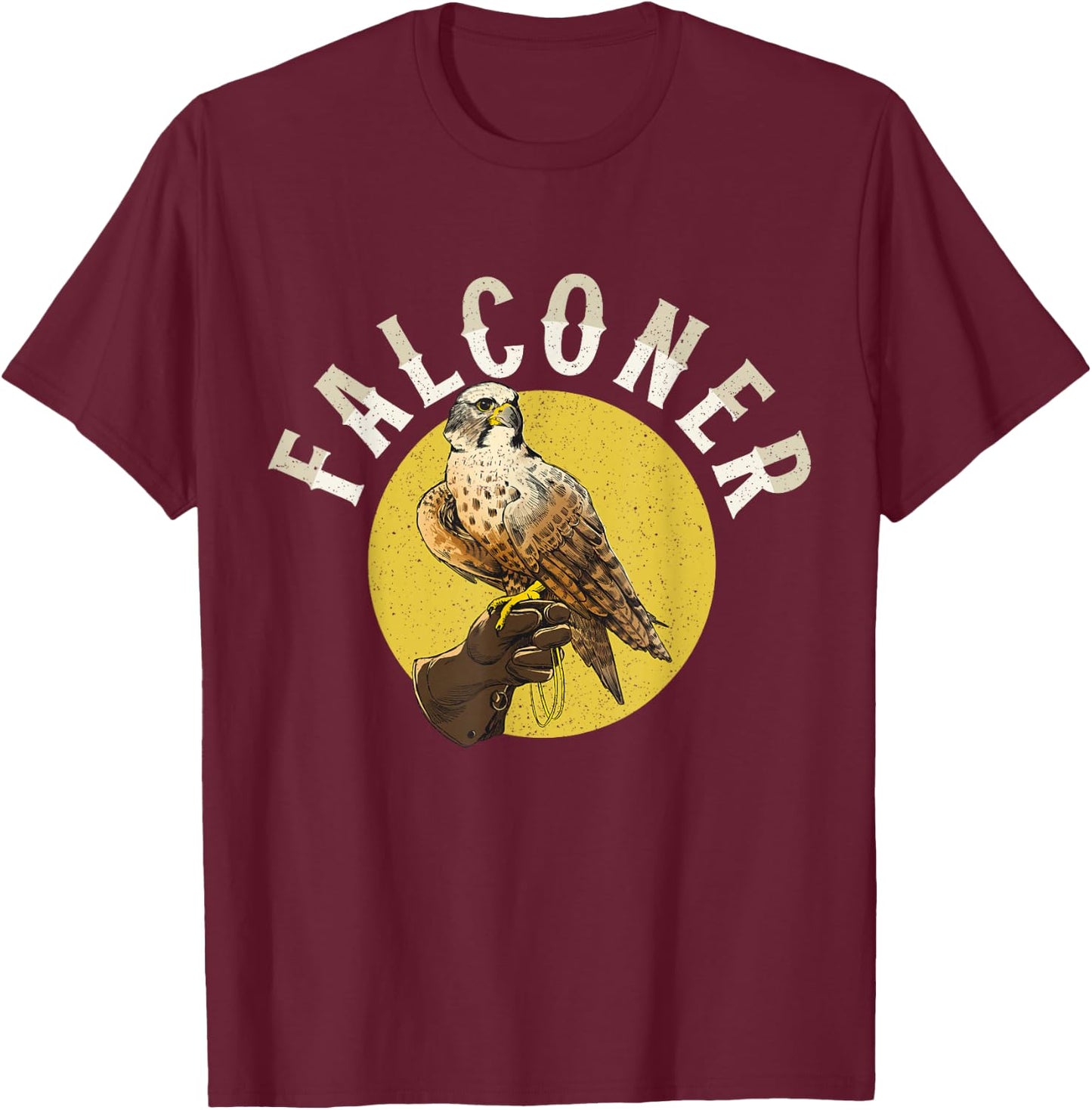 Falconer Owner Falcons Falconry Falcon Falconer T-Shirt - T-Shirt | Maroon
