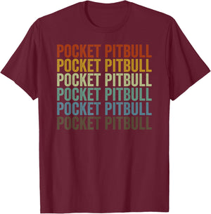 Pocket Pitbull Retro T-Shirt - T-Shirt | Maroon