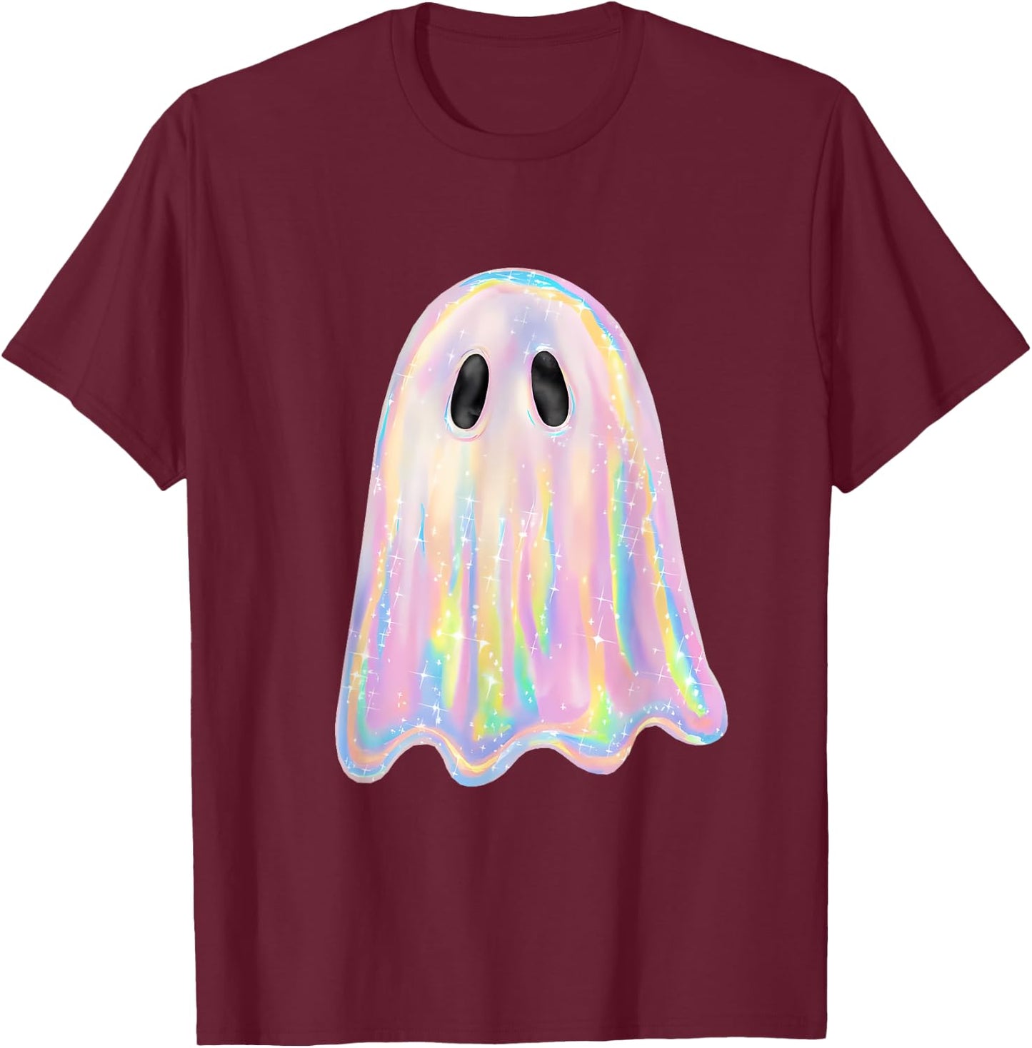 Retro Disco Ghost Cute Halloween Costume Funny Graphic T-Shirt - T-Shirt | Maroon