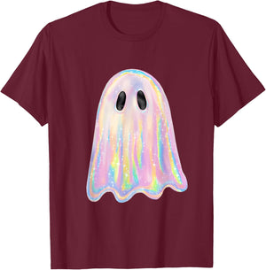 Retro Disco Ghost Cute Halloween Costume Funny Graphic T-Shirt - T-Shirt | Maroon