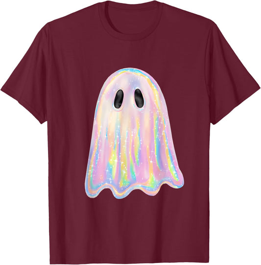 Retro Disco Ghost Cute Halloween Costume Funny Graphic T-Shirt - T-Shirt | Maroon