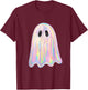 Retro Disco Ghost Cute Halloween Costume Funny Graphic T-Shirt - T-Shirt | Maroon