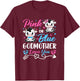 Pink Or Blue Godmother Loves You Cow Baby Gender Reveal Baby T-Shirt - T-Shirt | Maroon