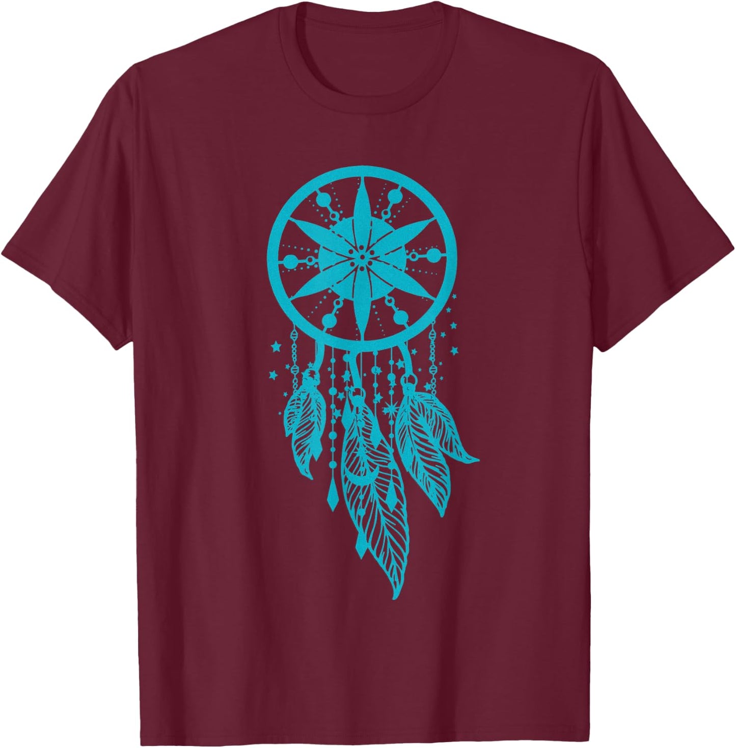 Teal dream catcher moon boho style dream catcher T-Shirt - T-Shirt | Maroon