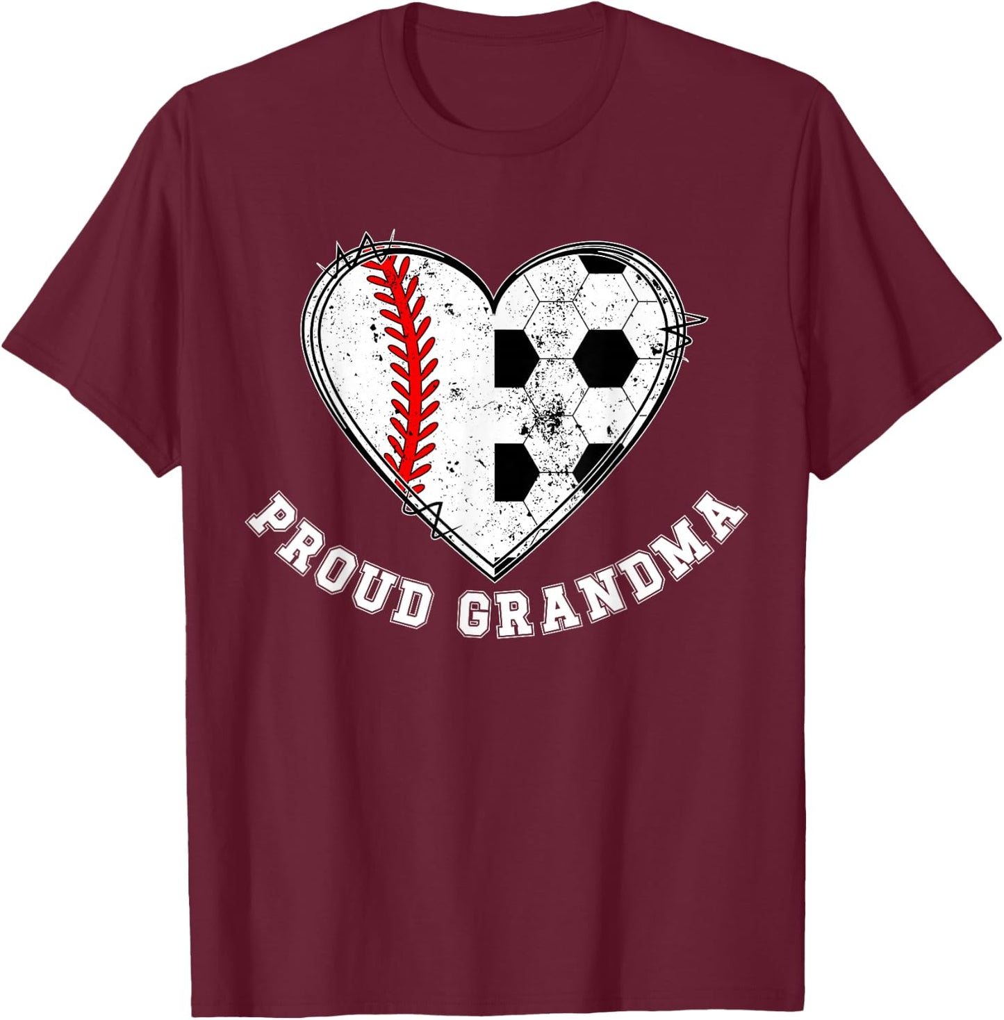 Proud Soccer Baseball Grandma Of A Baseball Soccer Player T-Shirt - T-Shirt | Maroon