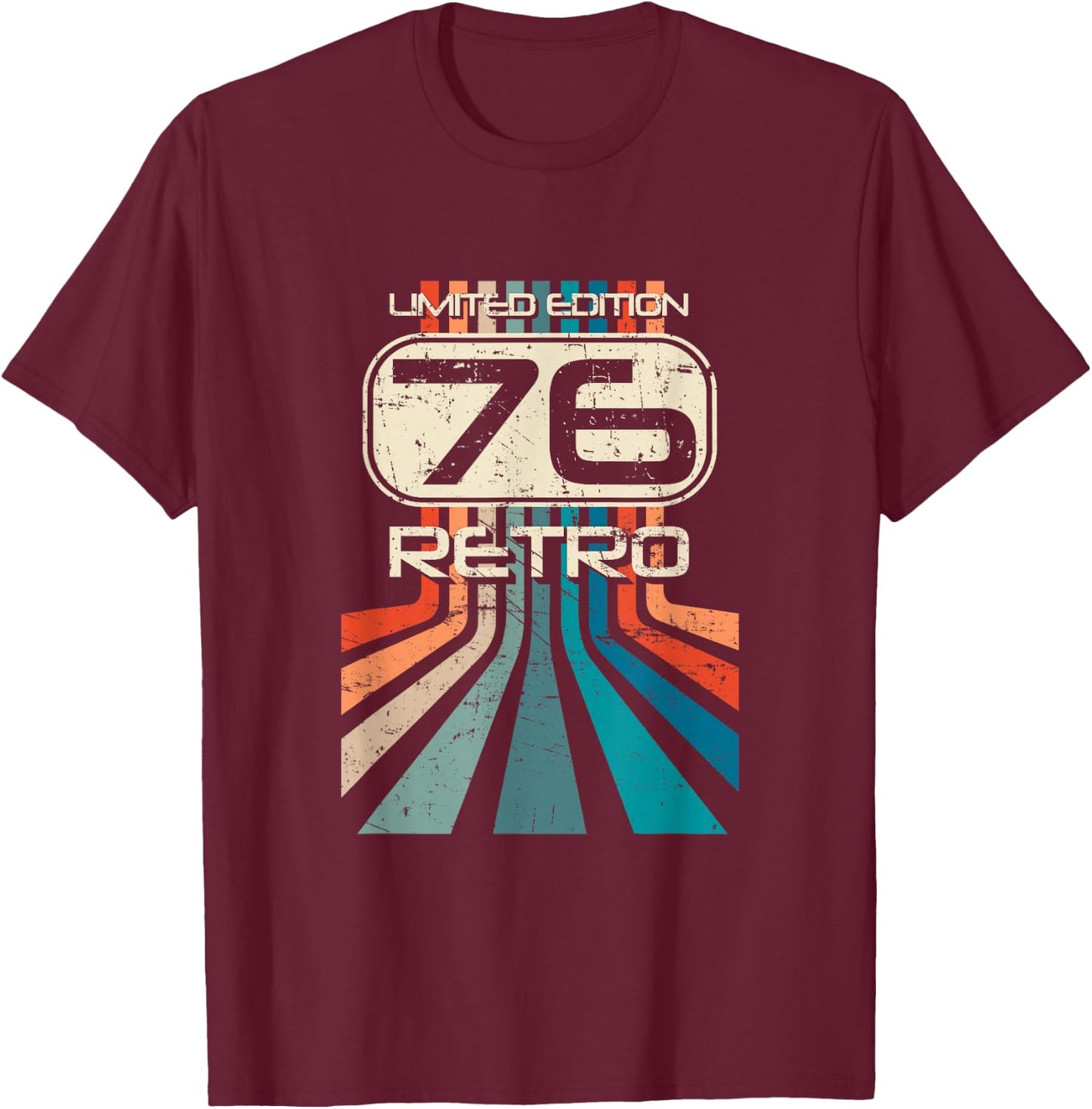 Limited Edition 1976 Retro Vintage , black T-Shirt - T-Shirt | Maroon