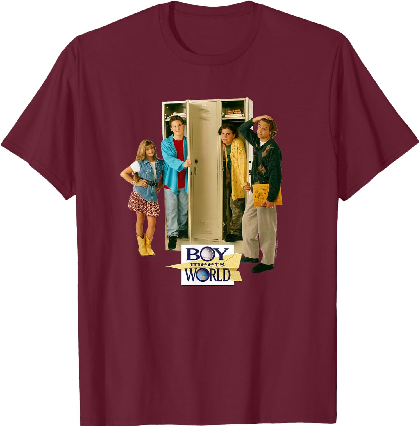 Boy Meets World Cast at Lockers T-Shirt - T-Shirt | Maroon