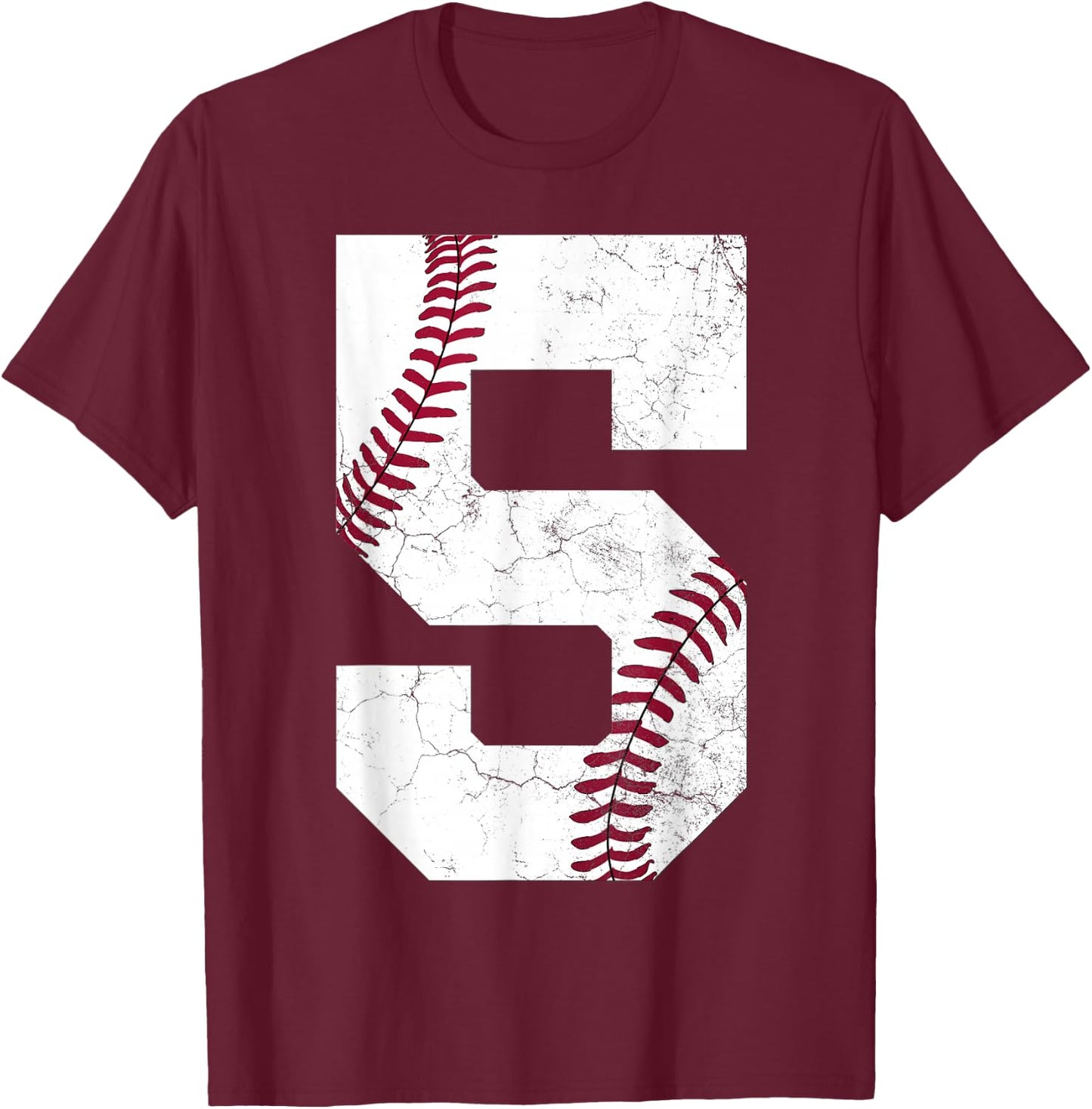 5th Birthday Gift Baseball Shirt Boys Kids Five 5 2020 T-Shirt - T-Shirt | Maroon