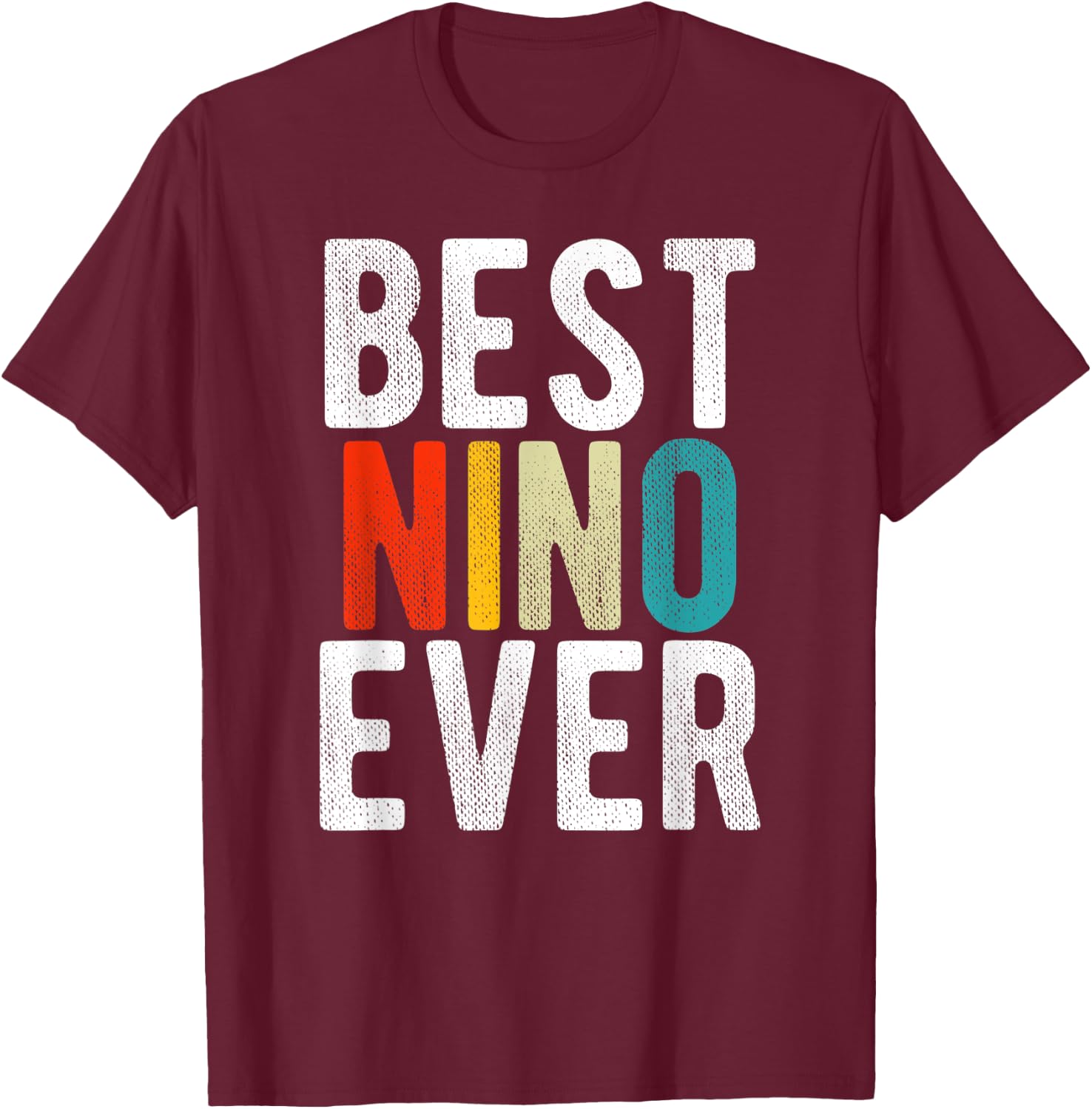Mexican Fathers Day 2021 Best Nino Ever Godfather Spanish T-Shirt - T-Shirt | Maroon
