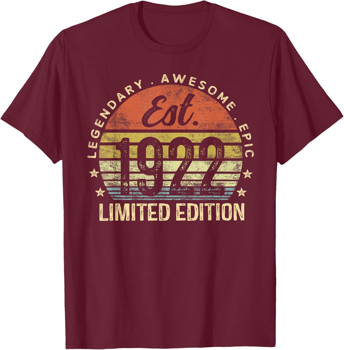 Est 1922 Limited Edition 103rd Birthday Gifts 103 Year Old T-Shirt - T-Shirt | Maroon