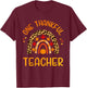 One Thankful Teacher with Leopard Rainbow for Thanksgiving T-Shirt - T-Shirt | Maroon
