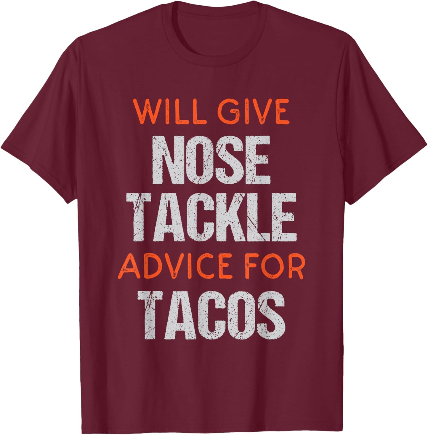 Funny Football Player Defensive Nose Tackle Position Gifts T-Shirt - T-Shirt | Maroon