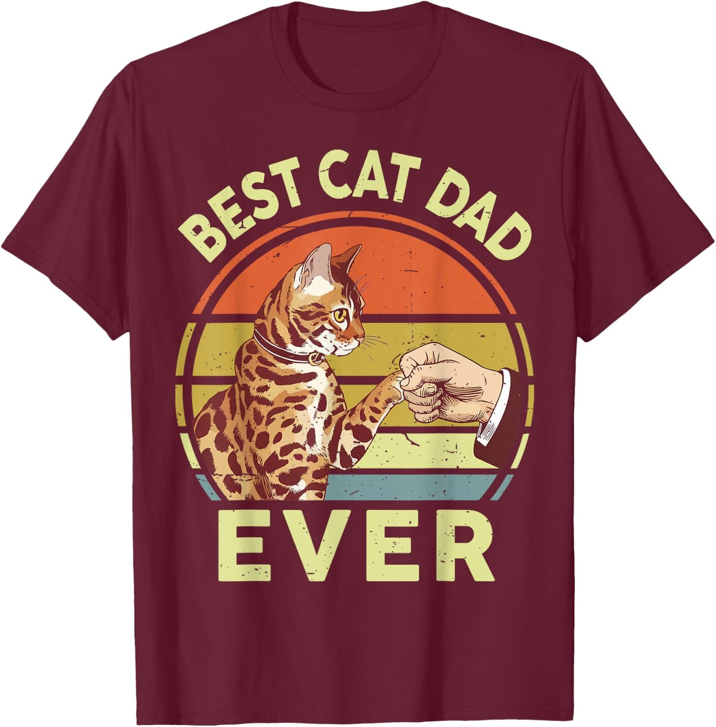 Best Bengal Cat Dad Ever Husband Father Day Gift from Wife T-Shirt - T-Shirt | Maroon