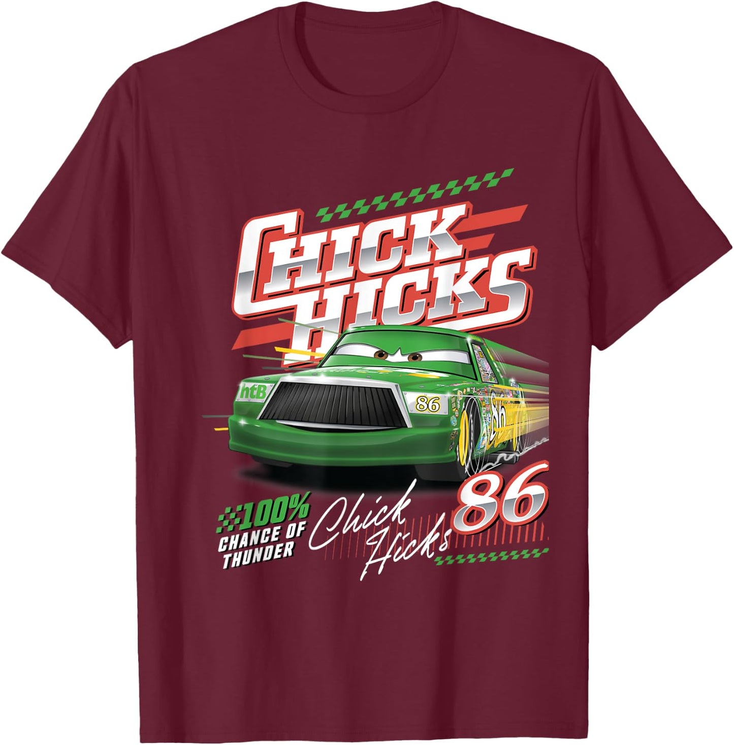 Car Chick Hicks Chance Of Thunder T-Shirt - T-Shirt | Maroon