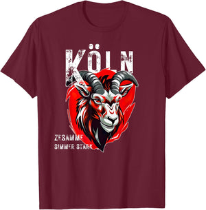 with German Text "Köln zesamme simmer stark" [German Language], black T-Shirt - T-Shirt | Maroon