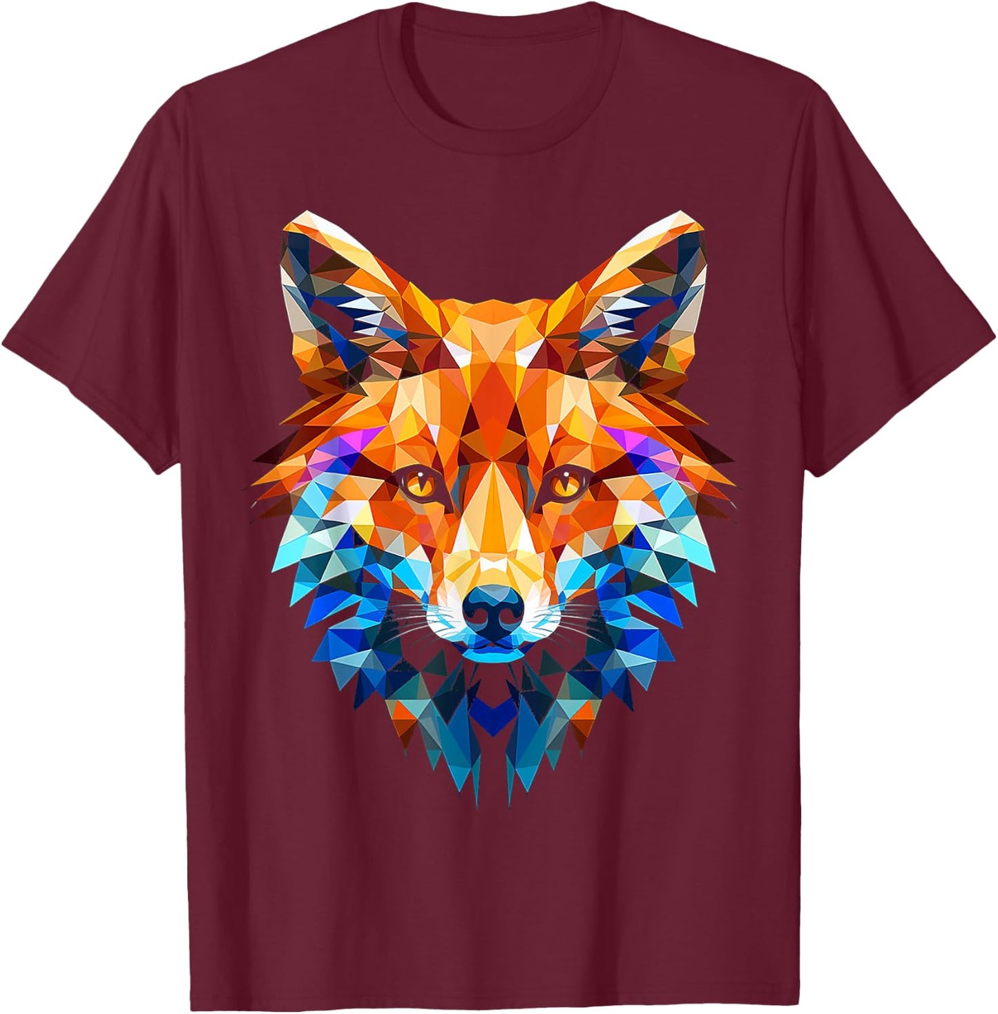 Fox Animal Zoo Kunstwerk Fuchs T-Shirt - T-Shirt | Maroon