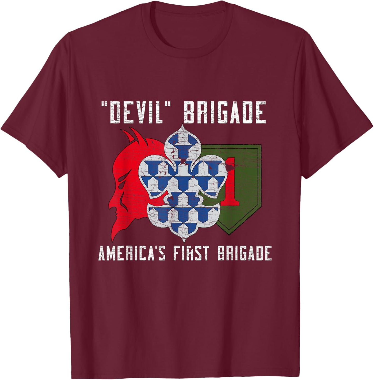 1st Armored Brigade Combat Team 1ABCT 1st Infantry Division T-Shirt - T-Shirt | Maroon