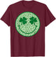 Smile Happy St Patricks Day Retro Shamrock Leopard T-Shirt - T-Shirt | Maroon