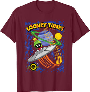 Looney Tunes Marvin The Martian That's All Folks! T-Shirt - T-Shirt | Maroon