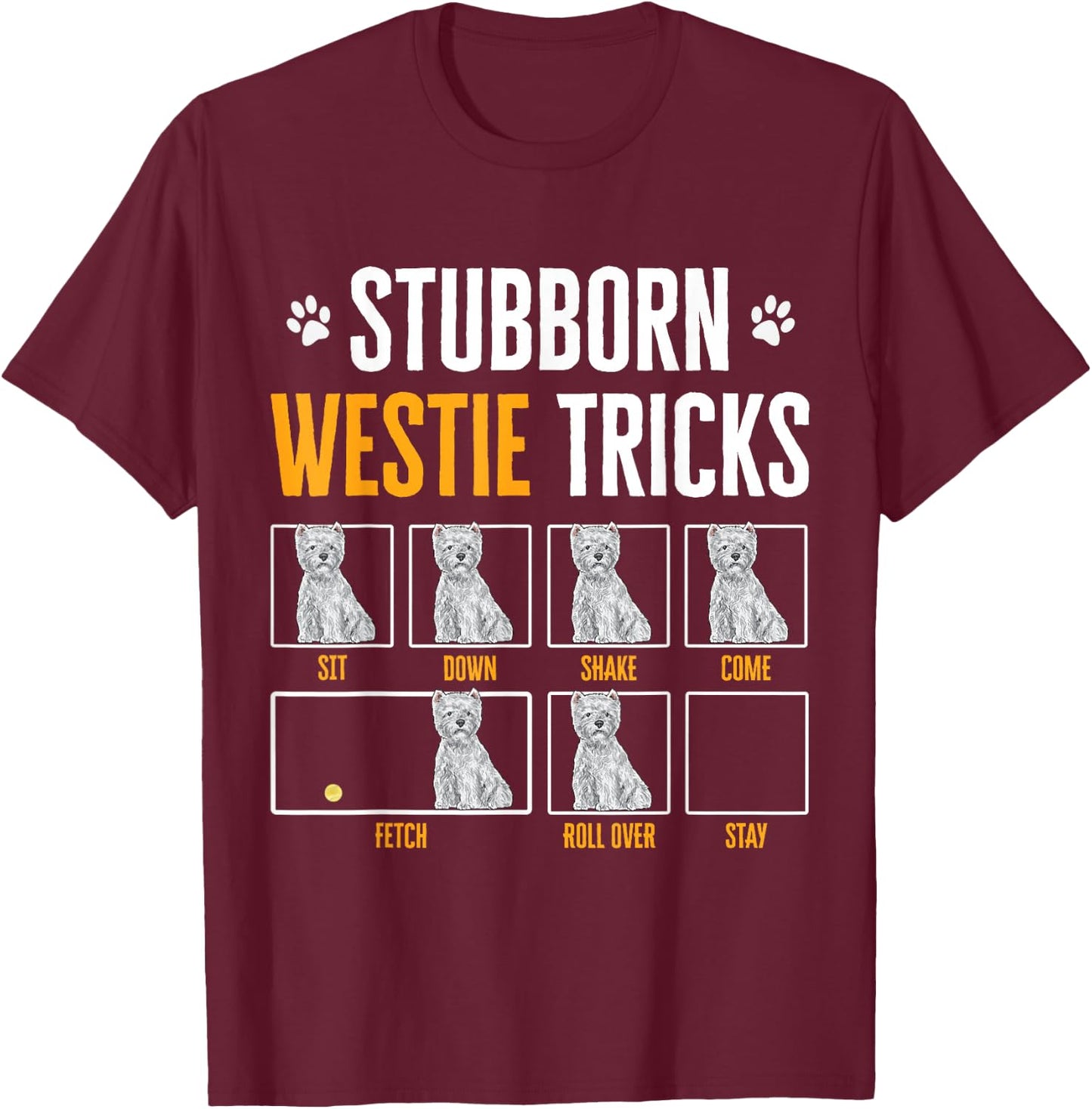 Westie Dog West Highland White Terrier T-Shirt - T-Shirt | Maroon